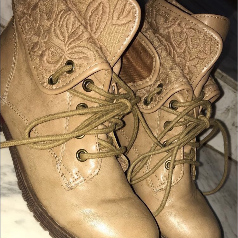 brown combat boots